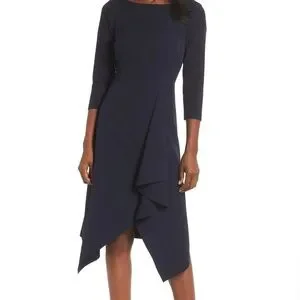 Harper Rose Dresses Harper Rose Navy Dress Asymmetrical Hem